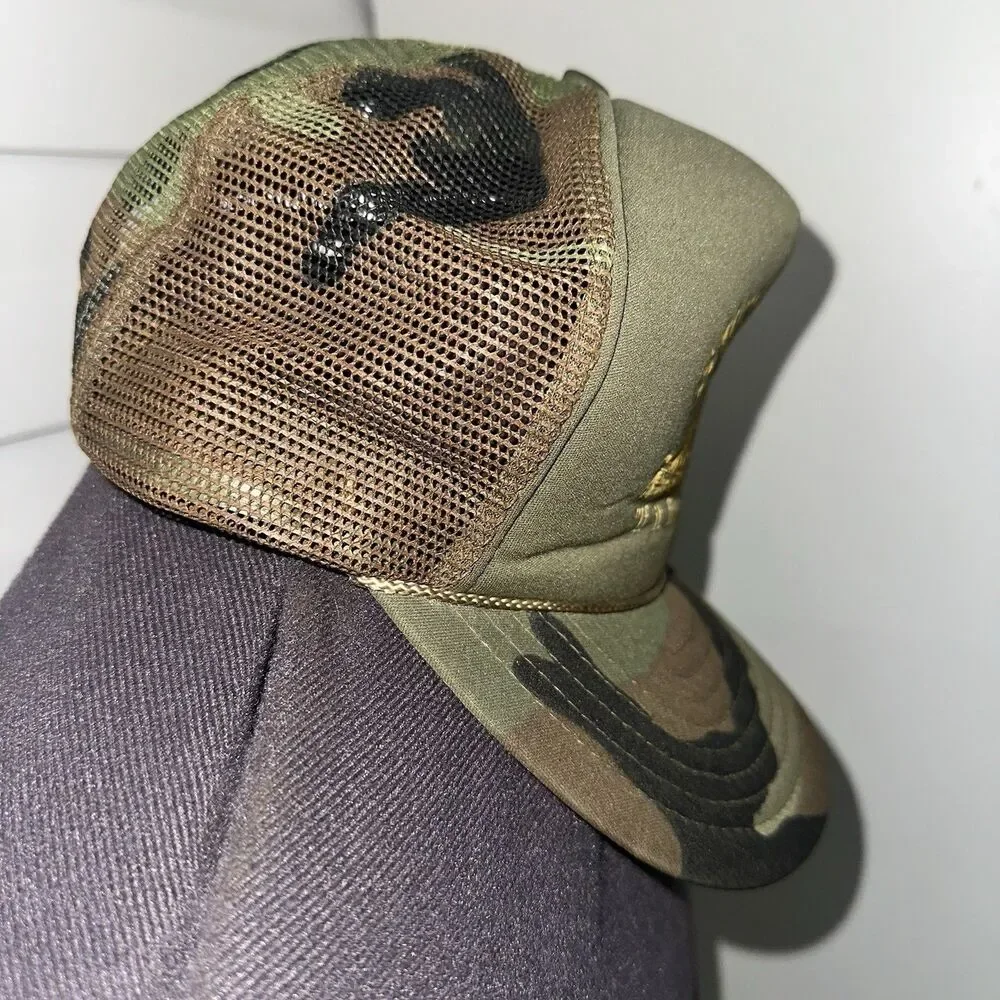 Vintage If It Flies It Dies Duck Hunting Hat Snap Back Woodland Camo